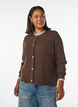 Cardigan en maille torsad&eacute;e avec boutons dor&eacute;s, Marron, Model image number 0
