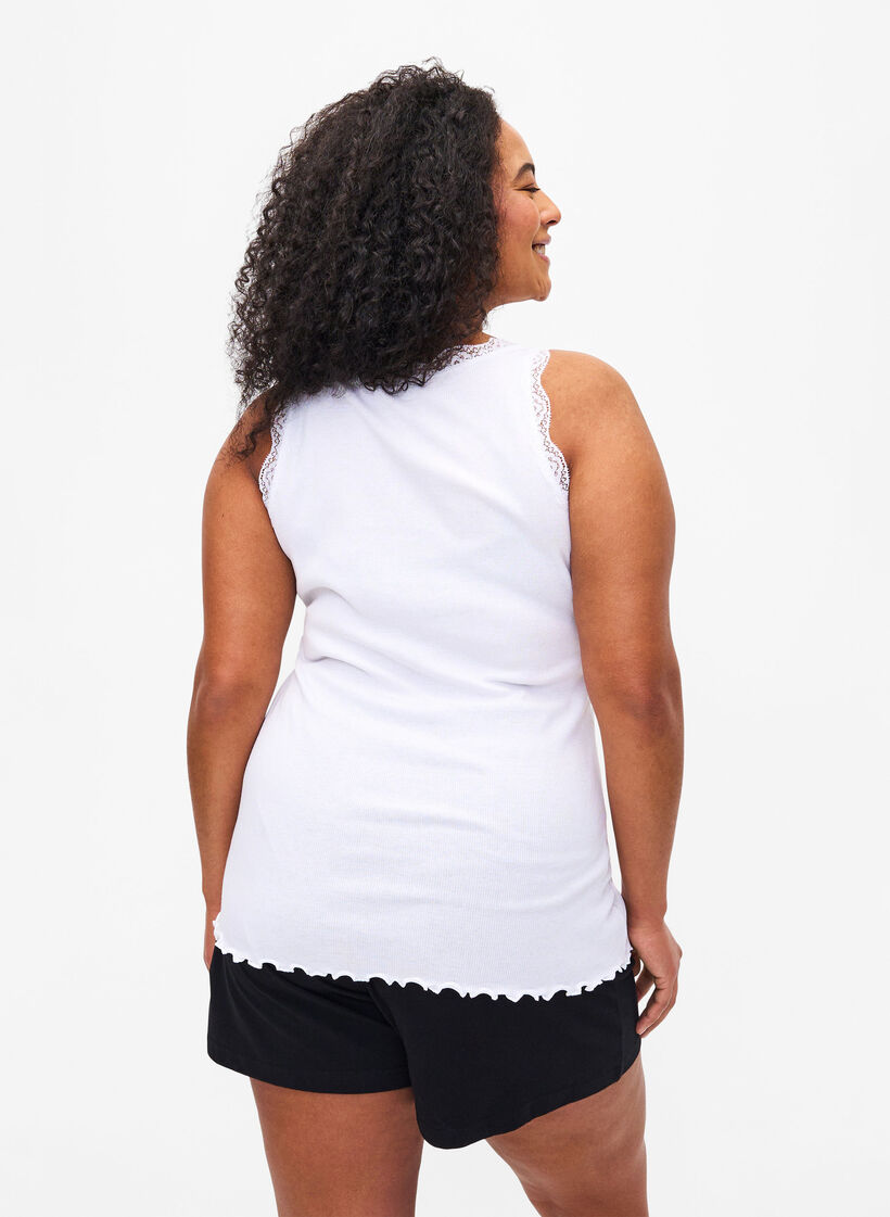 Haut &agrave; dentelle, Blanc, Model image number 2