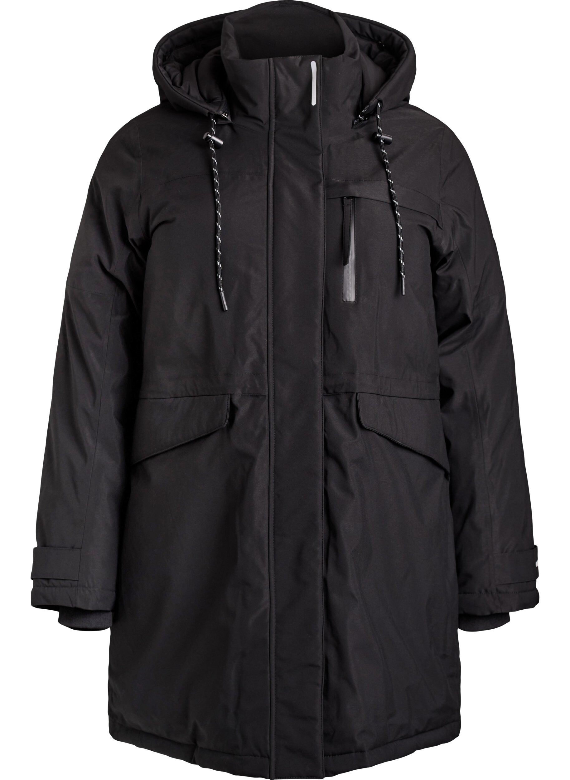 Parka d&eacute;perlante &agrave; capuche et d&eacute;tails fonctionnels
