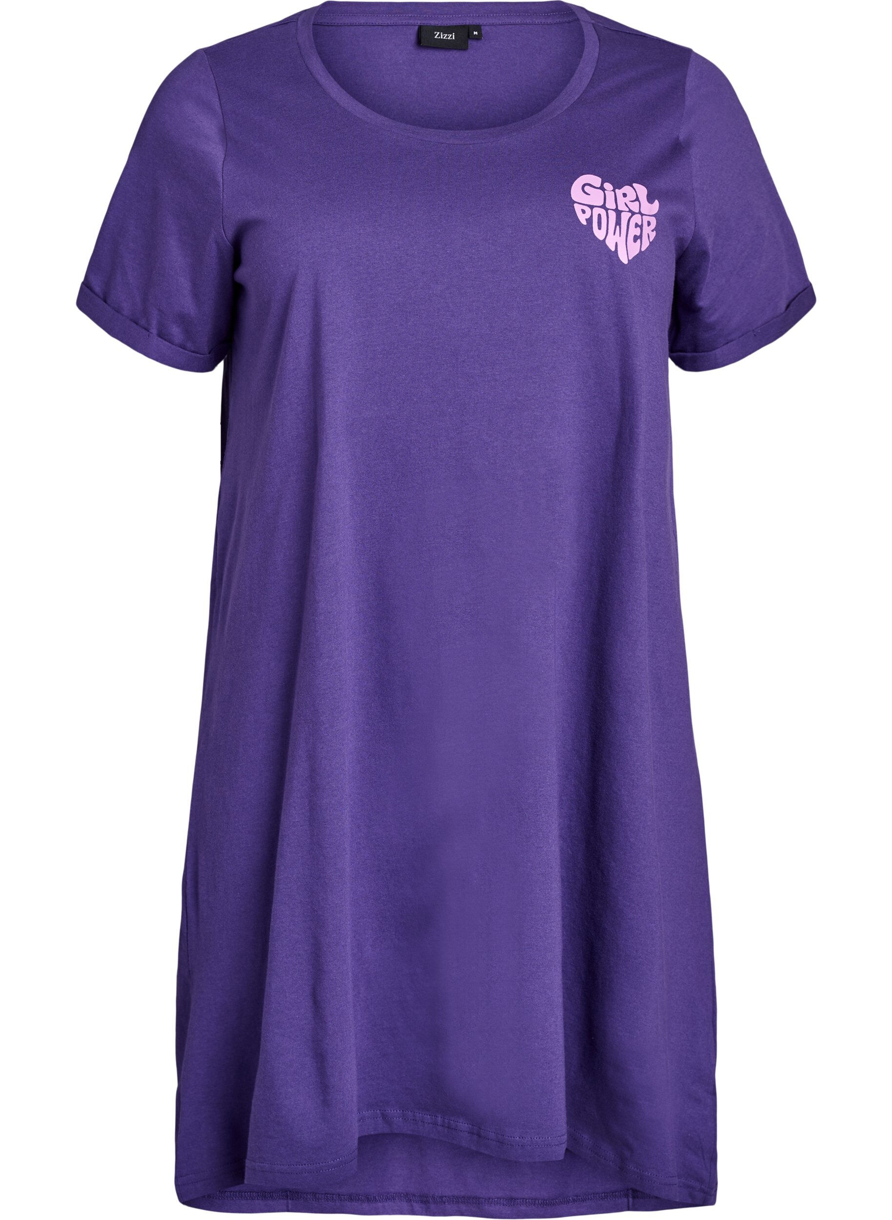 ZizziChemise de nuit &agrave; manches courtes en coton biologique, Violet, Packshot image number 0