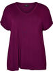 Basic T-shirt col V en viscose, Violet, Packshot image number 0