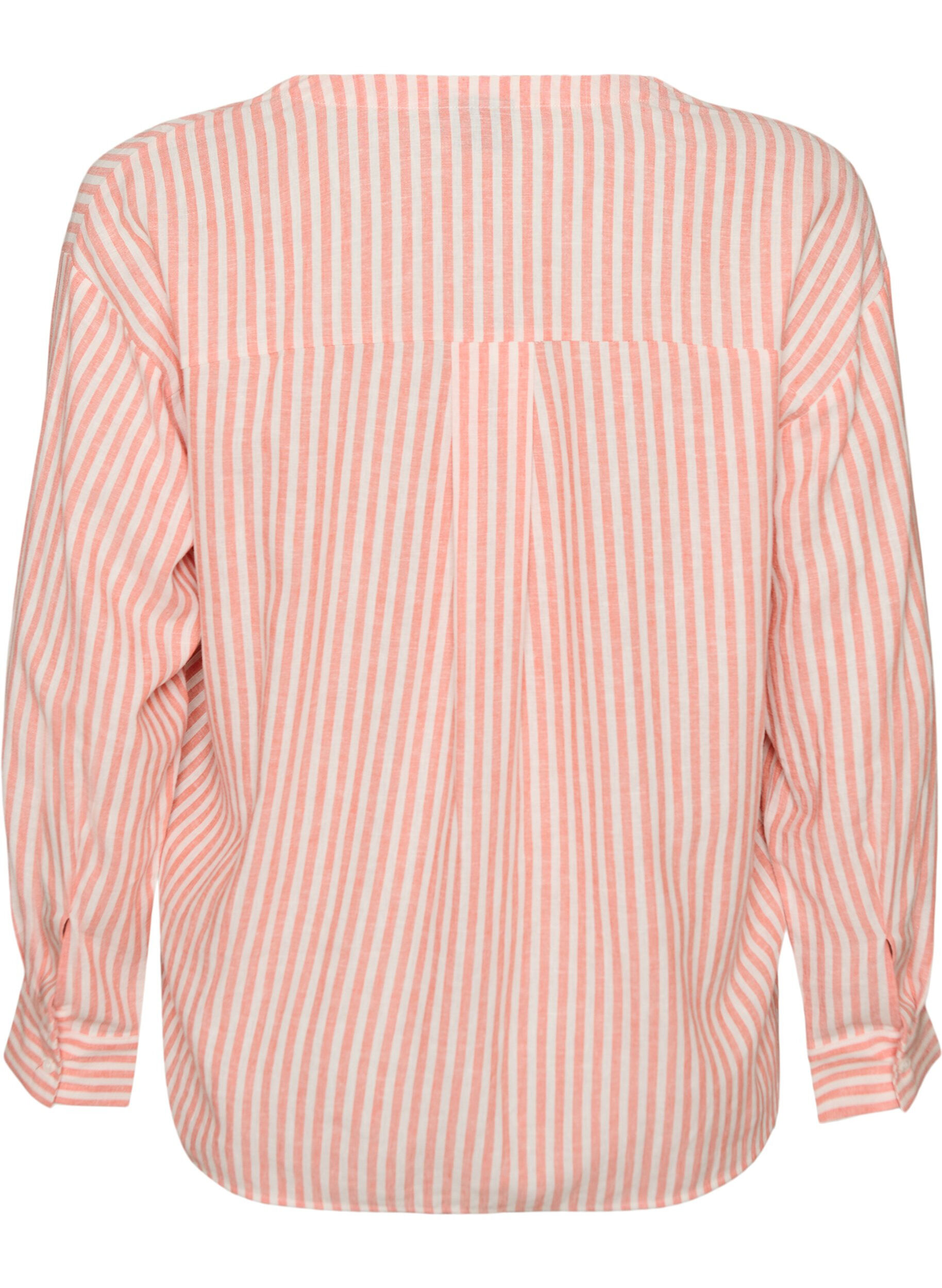 ZizziBlouse en lin et viscose avec col en V, Corail, Packshot image number 1