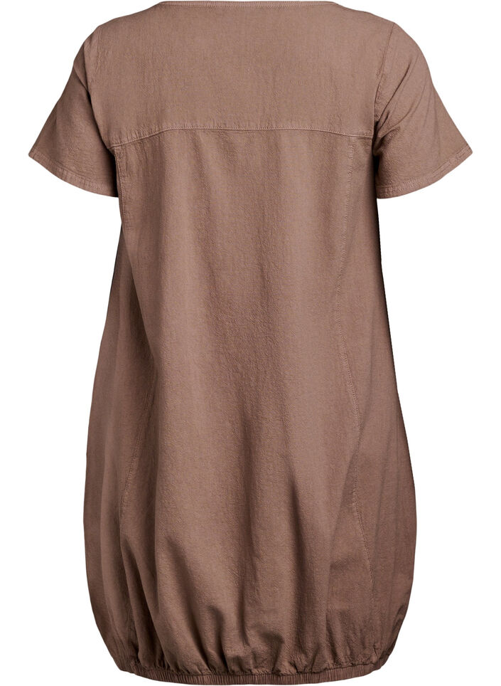 Robe en coton &agrave; manches courtes, Marron, Packshot image number 1