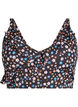 Haut de bikini &agrave; fleurs et &agrave; d&eacute;tails de jabot, Marron, Packshot image number 0