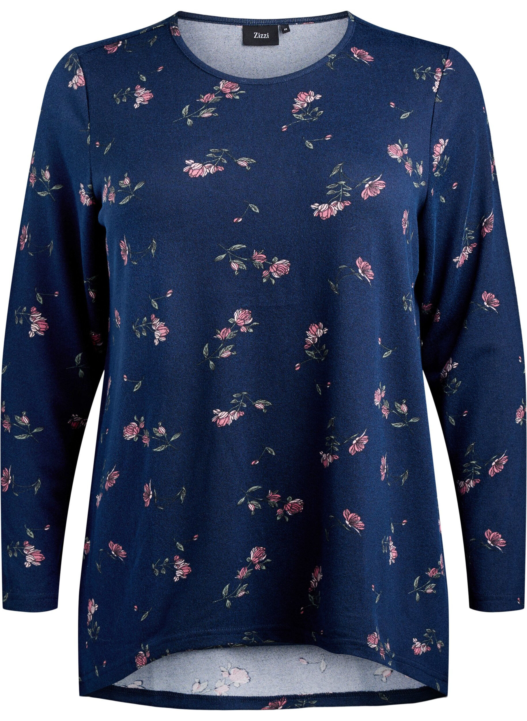 ZizziChemisier floral &agrave; manches longues, Bleu, Packshot image number 0