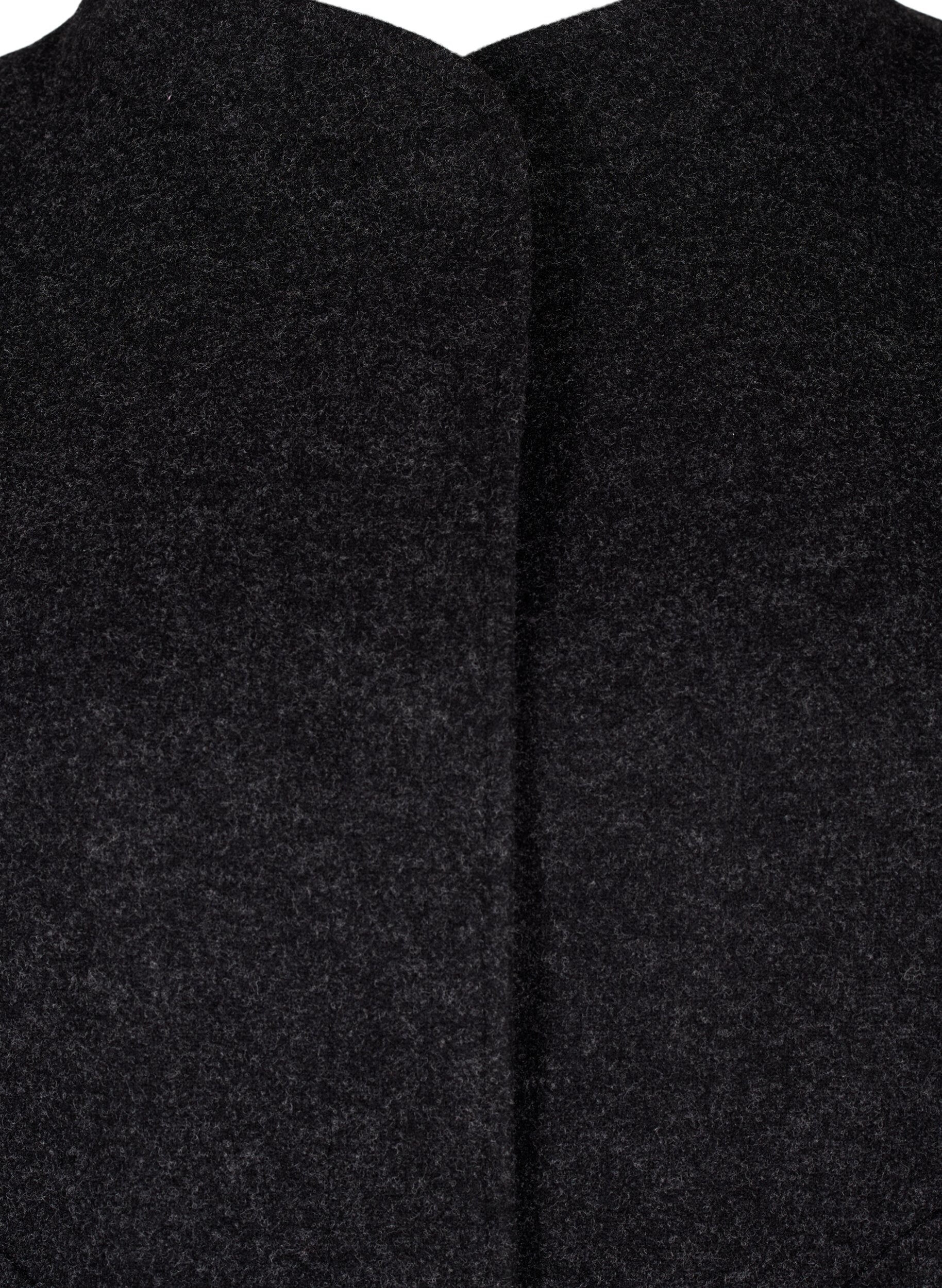 Zizzi  Blouson bomber aspect laine avec poches, Dark Grey Melange, Packshot image number 2