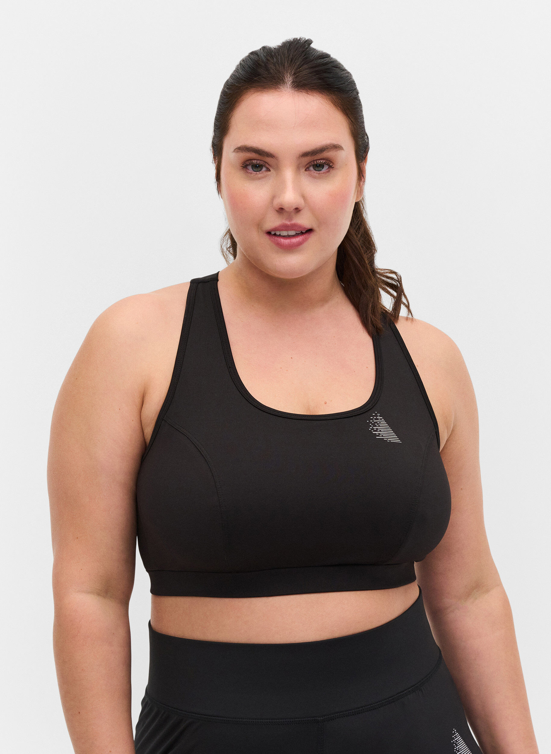 Zizzi Haut de sport uni avec dos crois&eacute;, Black, Model image number 0