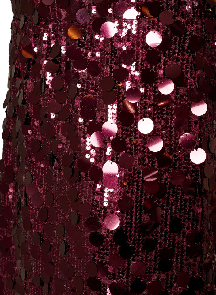 Jupe courte &agrave; sequins avec une ceinture &eacute;lastique, Bordeaux fonc&eacute;, Packshot image number 2