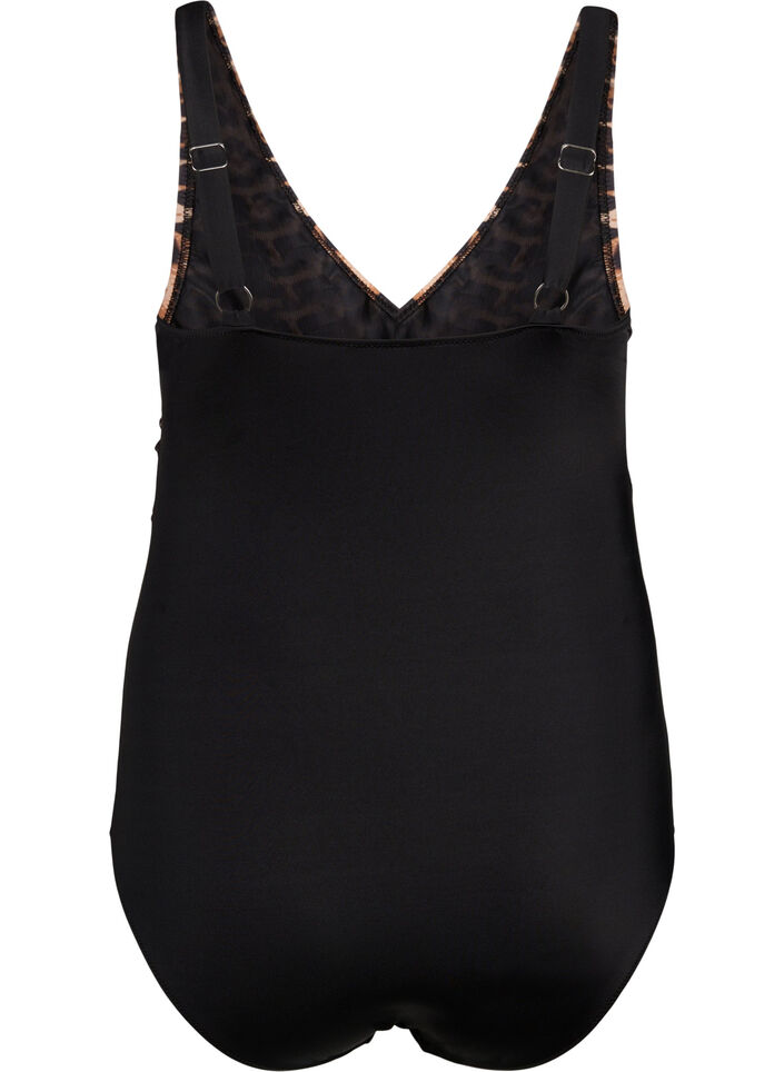 Maillot de bain avec armatures et bretelles réglables, Black Leopard, Packshot image number 1