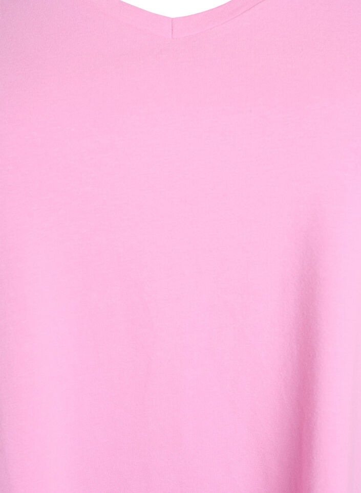 T-shirt basique en coton de couleur unie, Rose, Packshot image number 2
