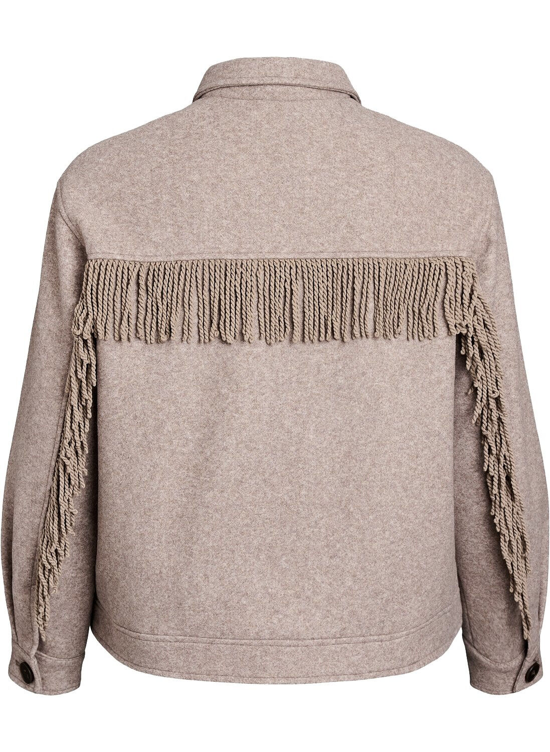 Zizzi Veste courte &agrave; franges, Beige, Packshot image number 1