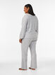 Pantalon &eacute;vas&eacute; en jersey c&ocirc;tel&eacute;, Gris, Model image number 1