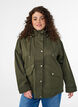 Veste courte de printemps avec capuche amovible, Vert fonc&eacute;, Model image number 0