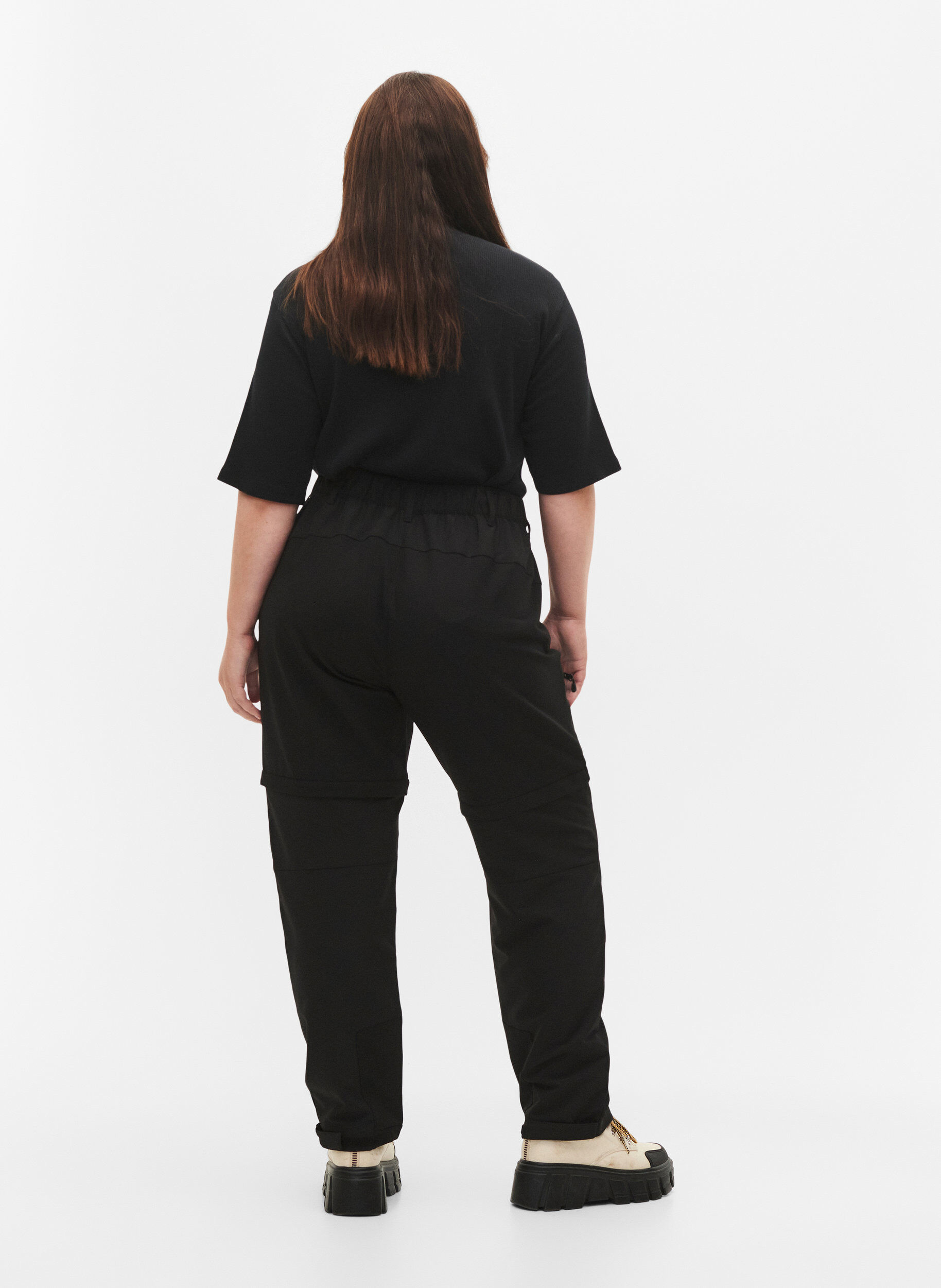 Zizzi Pantalons de randonn&eacute;e 2-en-1, Black, Model image number 1