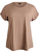 T-shirt &agrave; manches courtes en coton m&eacute;lang&eacute;, Marron, Packshot image number 0
