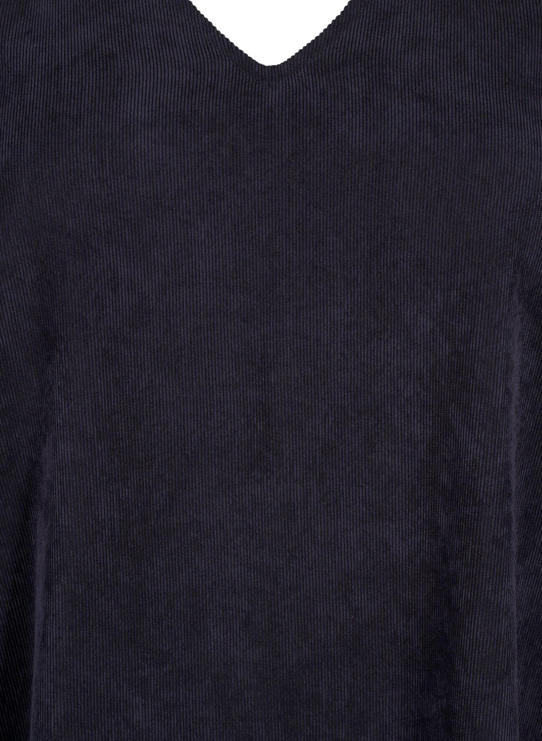 Zizzi Robe courte en velours avec poches, Black, Packshot image number 2