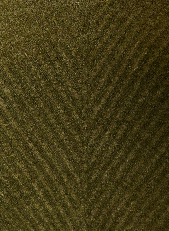 Blouse en maille avec motif c&ocirc;tel&eacute; en V et fentes, Vert fonc&eacute;, Packshot image number 2