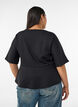 Blouse peplum avec manches longueur coude, Noir, Model image number 2