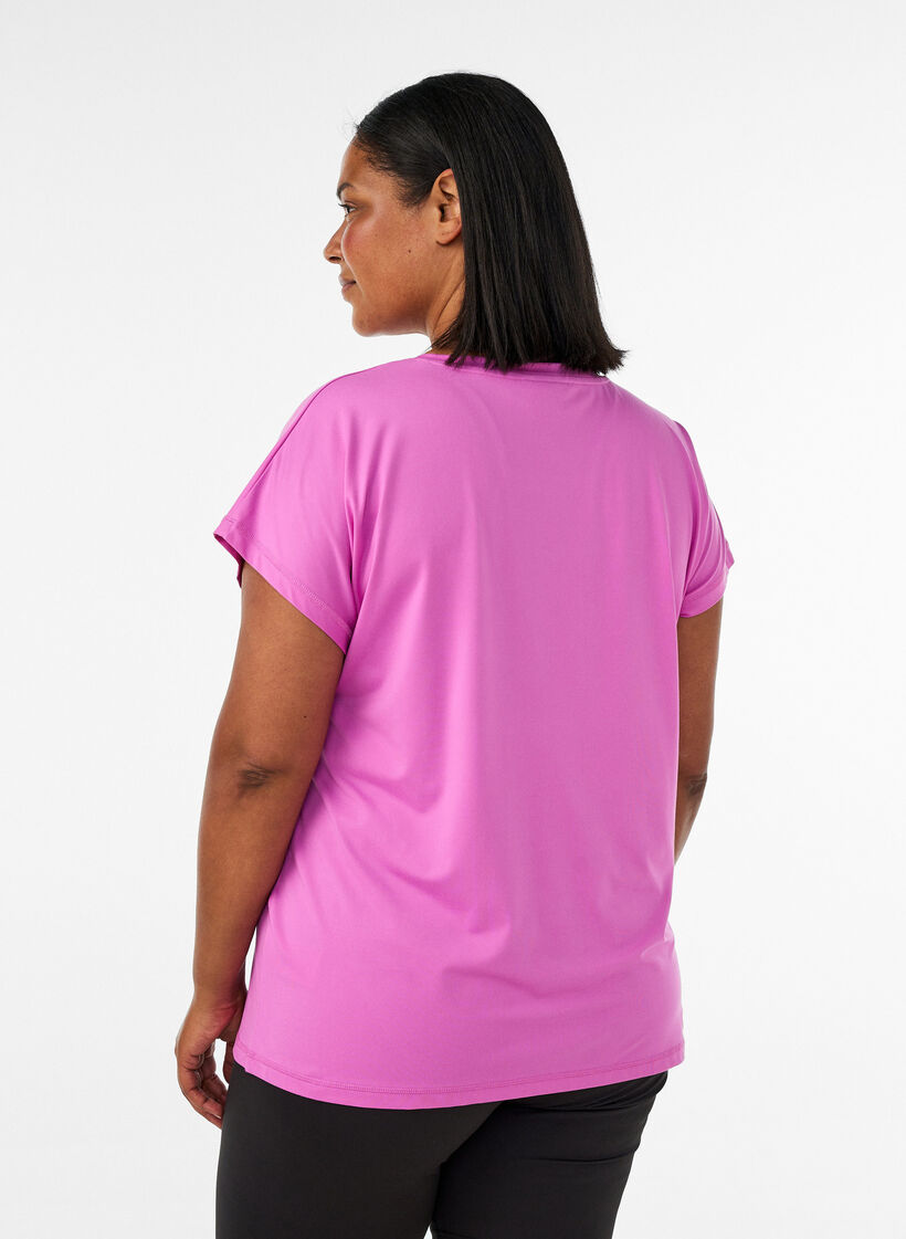 T-shirt de sport couleur unie, Violet, Model image number 2