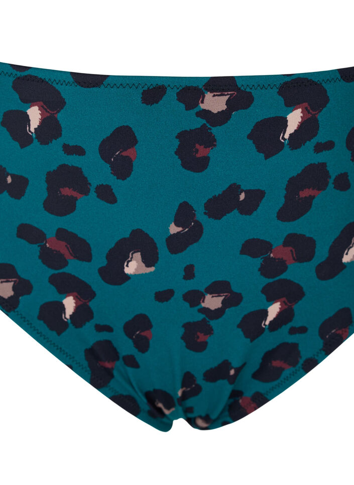 Culotte de bikini à taille haute, Teal Leopard, Packshot image number 2
