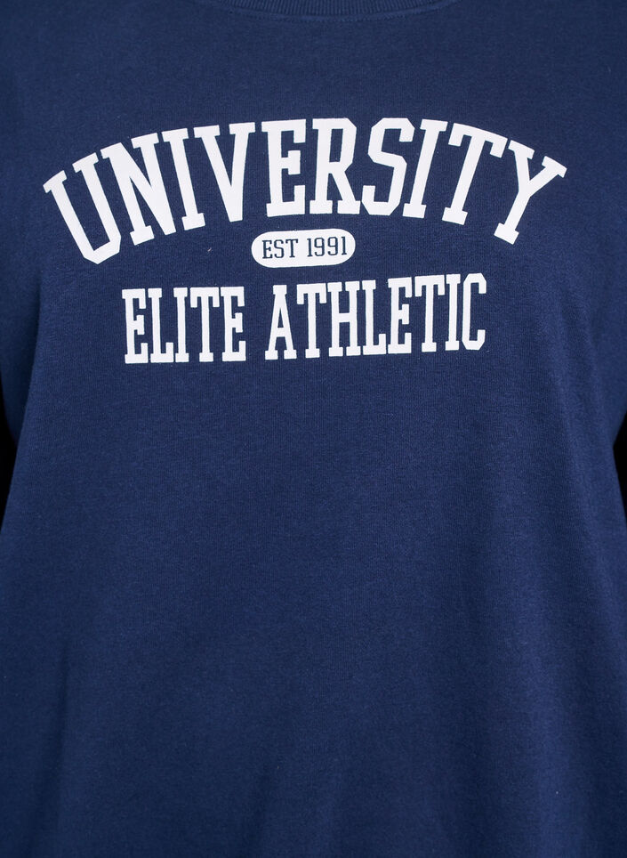 Sweat-shirt avec imprim&eacute; texte, Bleu, Packshot image number 2