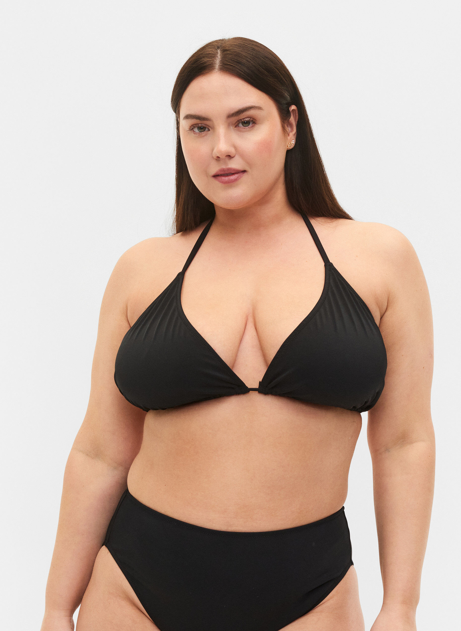 Zizzi Soutien-gorge bikini triangle, Noir, Model image number 0
