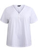T-shirt dot&eacute; de boutons, Blanc, Packshot image number 0