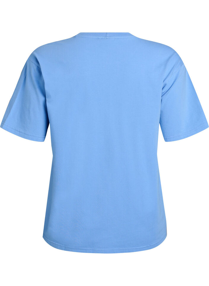 T-shirt sportif en coton bio, Bleu, Packshot image number 1