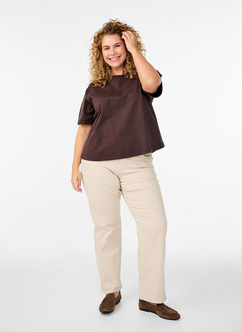 Jean taille haute Gemma, Beige, Model image number 0