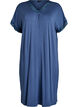 Chemise de nuit en viscose manches courtes dentelle, Bleu, Packshot image number 0