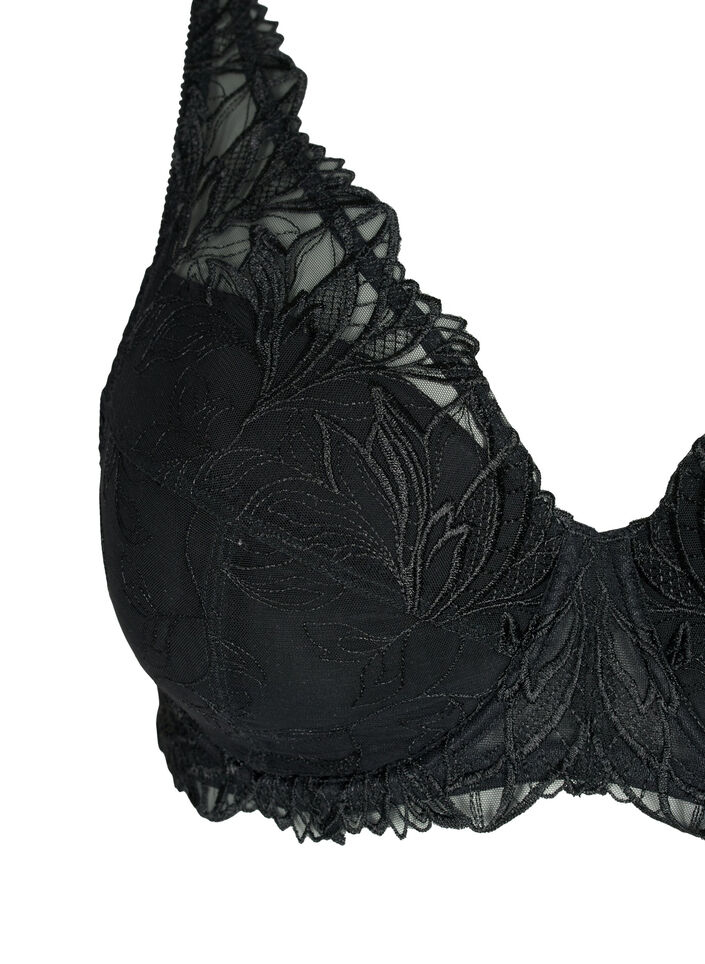 Soutien-gorge en dentelle rembourré avec armature, Black, Packshot image number 2