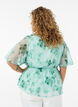 Chemise en mousseline &agrave; imprim&eacute; floral et manches courtes, Vert clair, Model image number 2