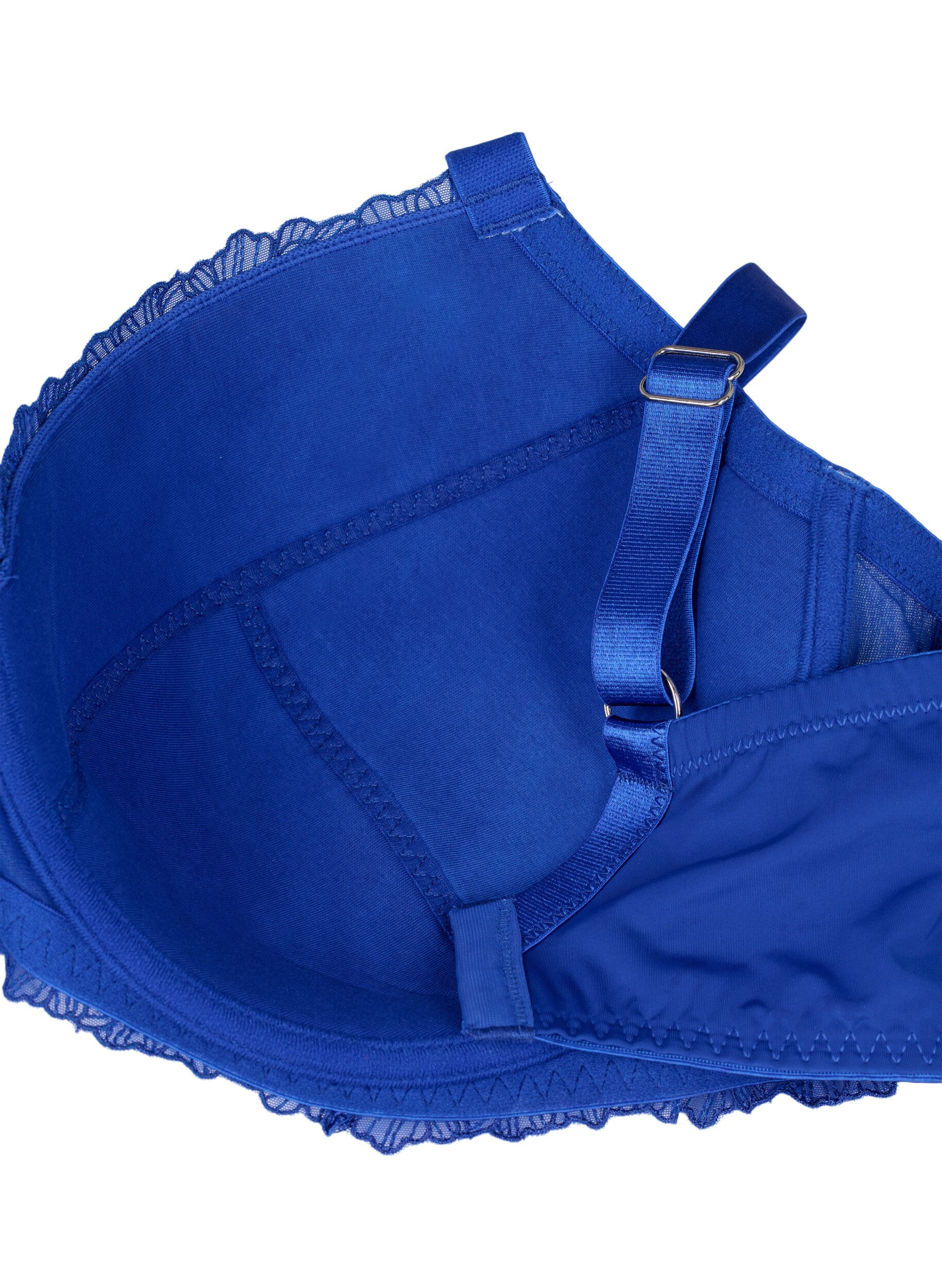 Zizzi Soutien-gorge rembourr&eacute; &agrave; armatures avec dentelle, Bleu, Packshot image number 3