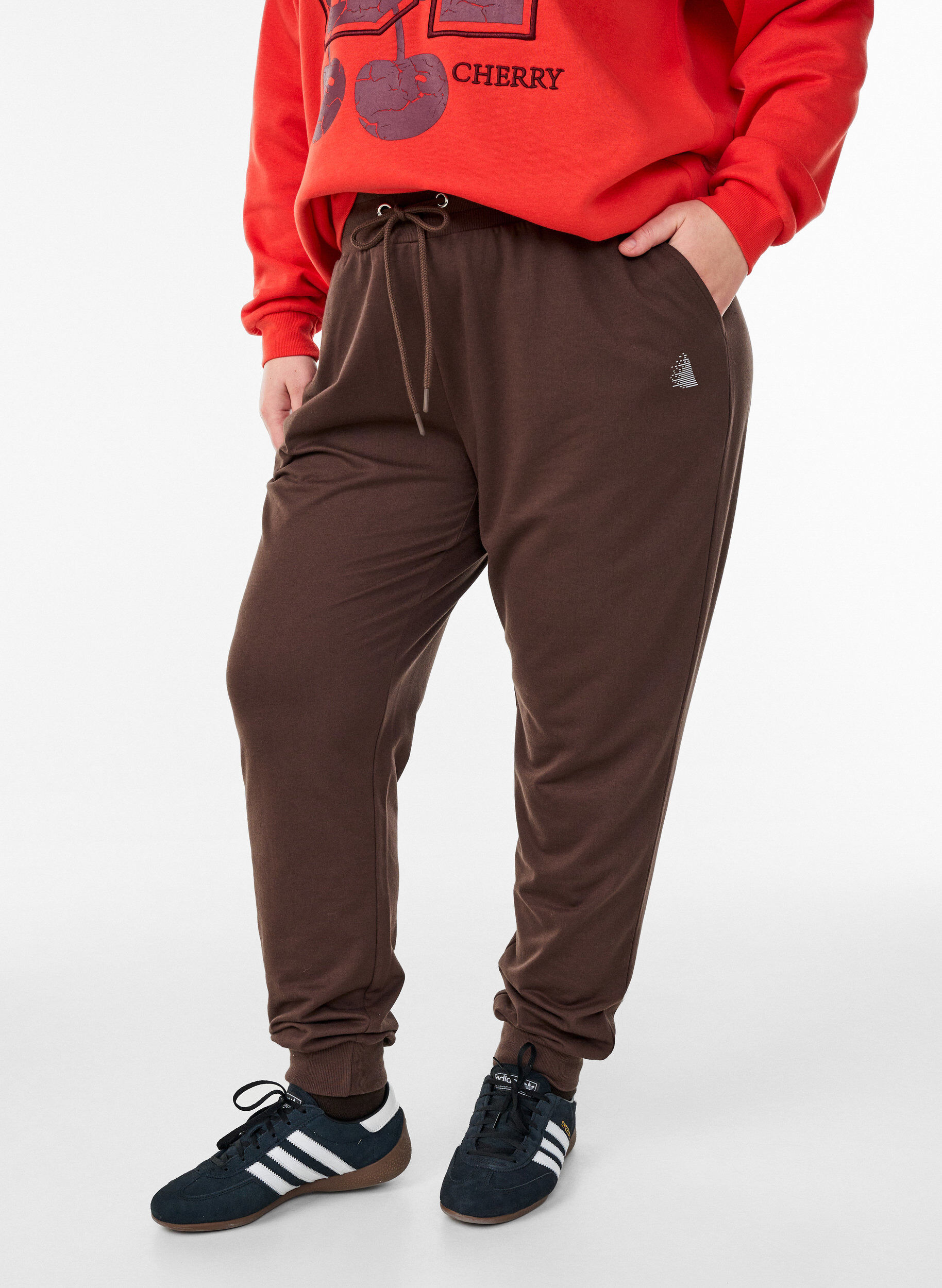 Sweatshirt avec motif &agrave; l'avant, Rouge, Model