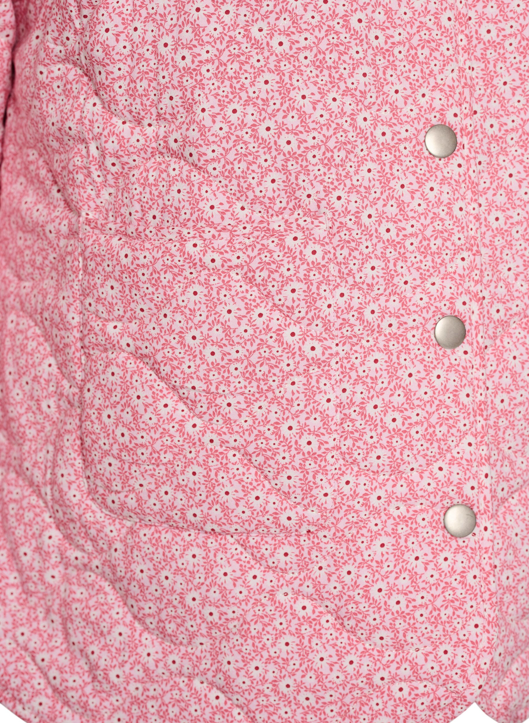 Zizzi Veste matelass&eacute;e l&eacute;g&egrave;re &agrave; imprim&eacute; floral, Rose, Packshot image number 2