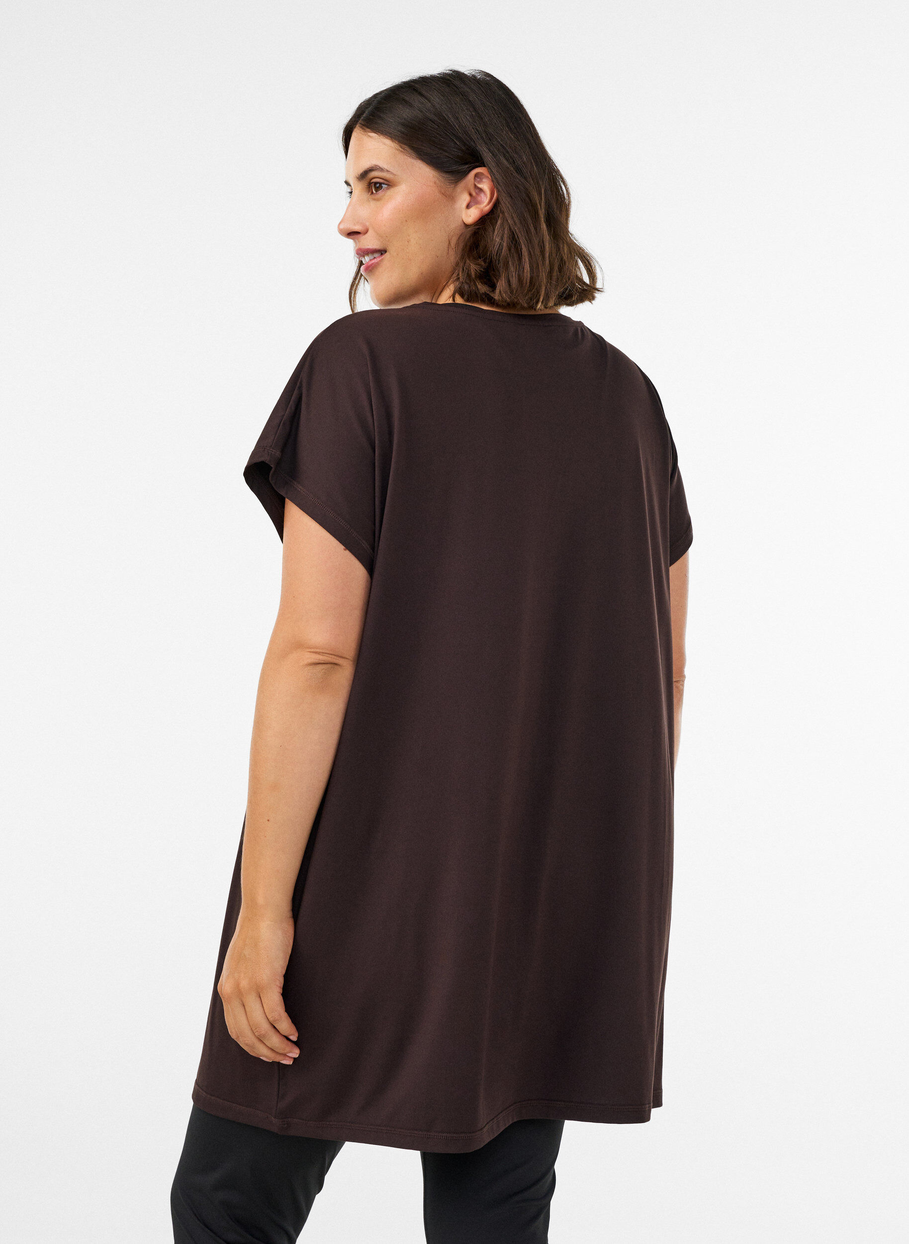 ZizziT-shirt d'entra&icirc;nement long, Marron, Model image number 2