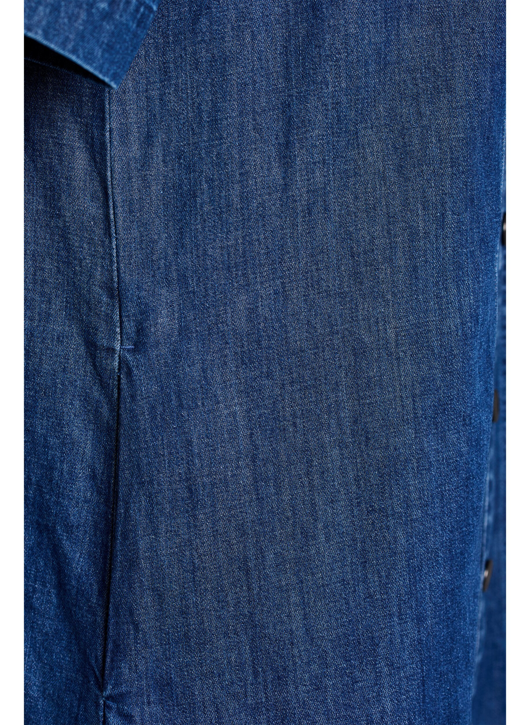 Zizzi Robe-chemise en denim mi-longue, Bleu, Packshot image number 3