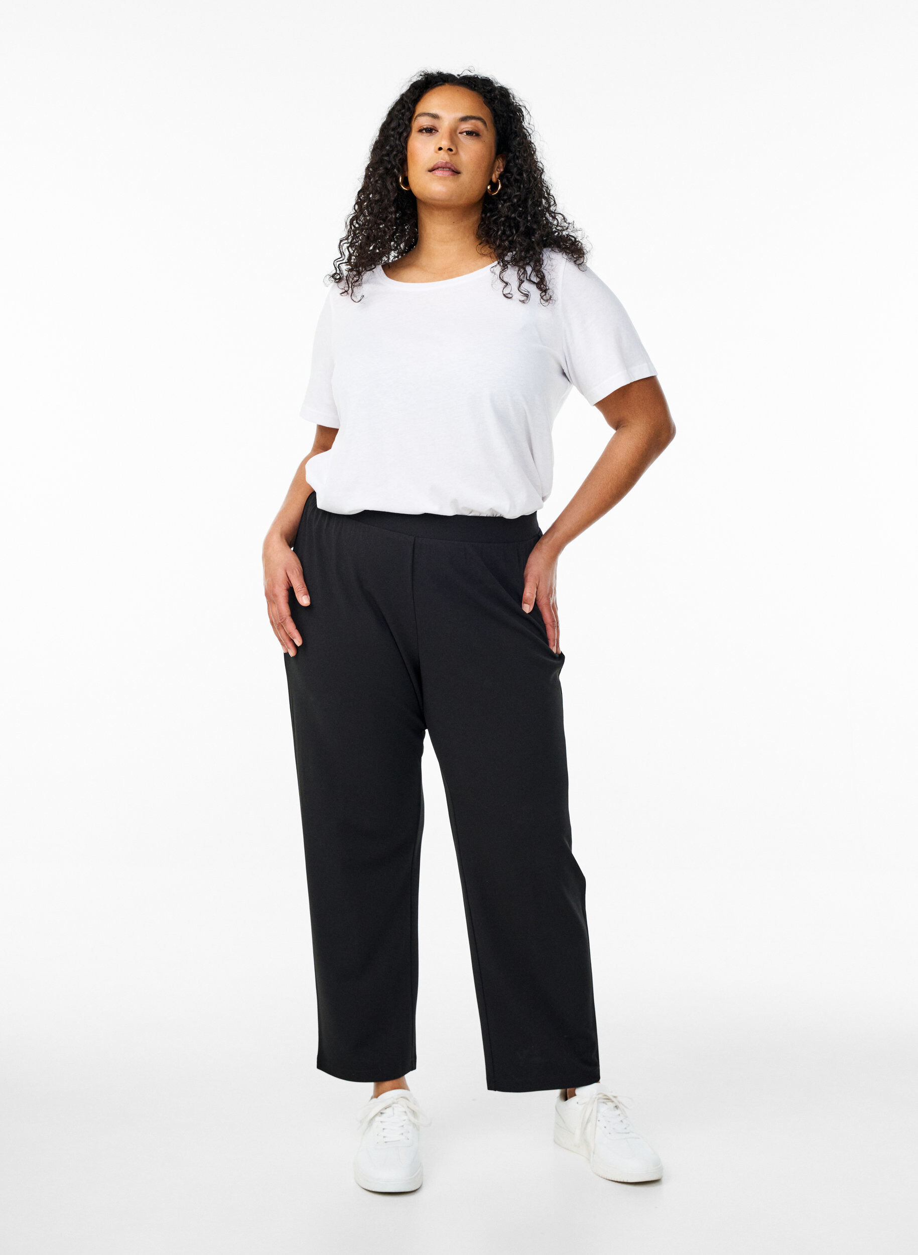 ZizziPantalon &agrave; coupe droite, Noir, Model image number 0