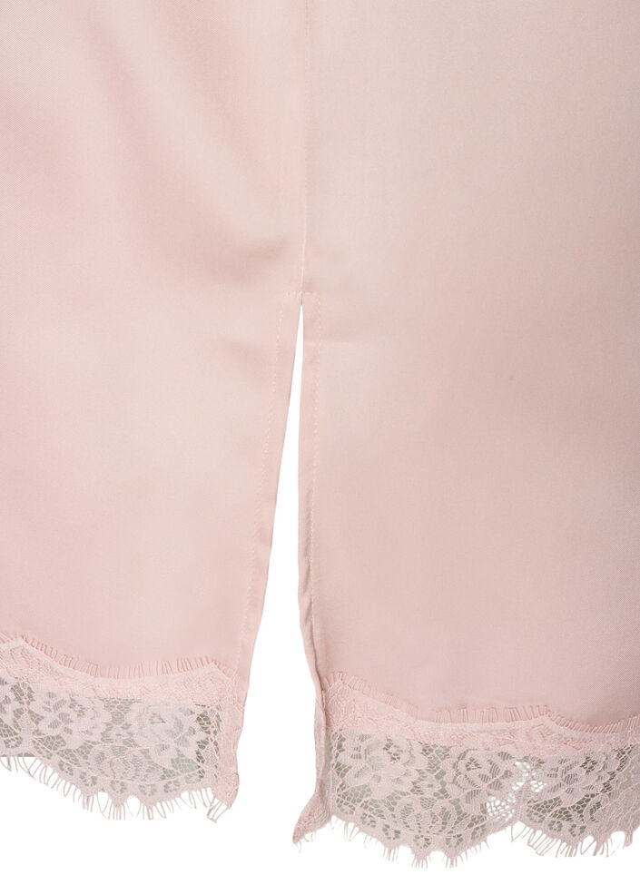 Haut long en satin bord&eacute; de dentelle, 9990, Packshot image number 3