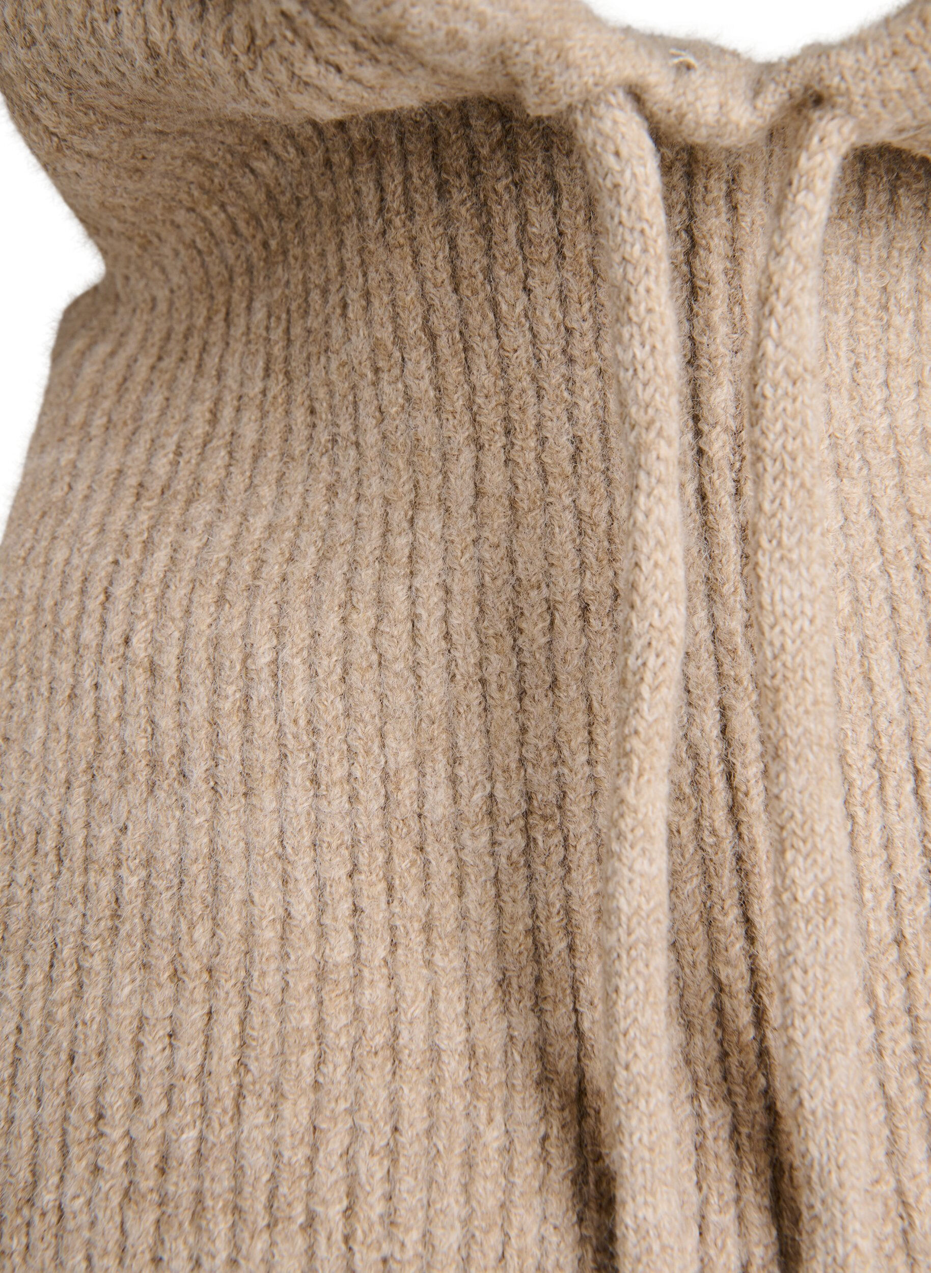 Zizzi Balaclava tricot&eacute;e avec cordons, Beige, Packshot image number 2