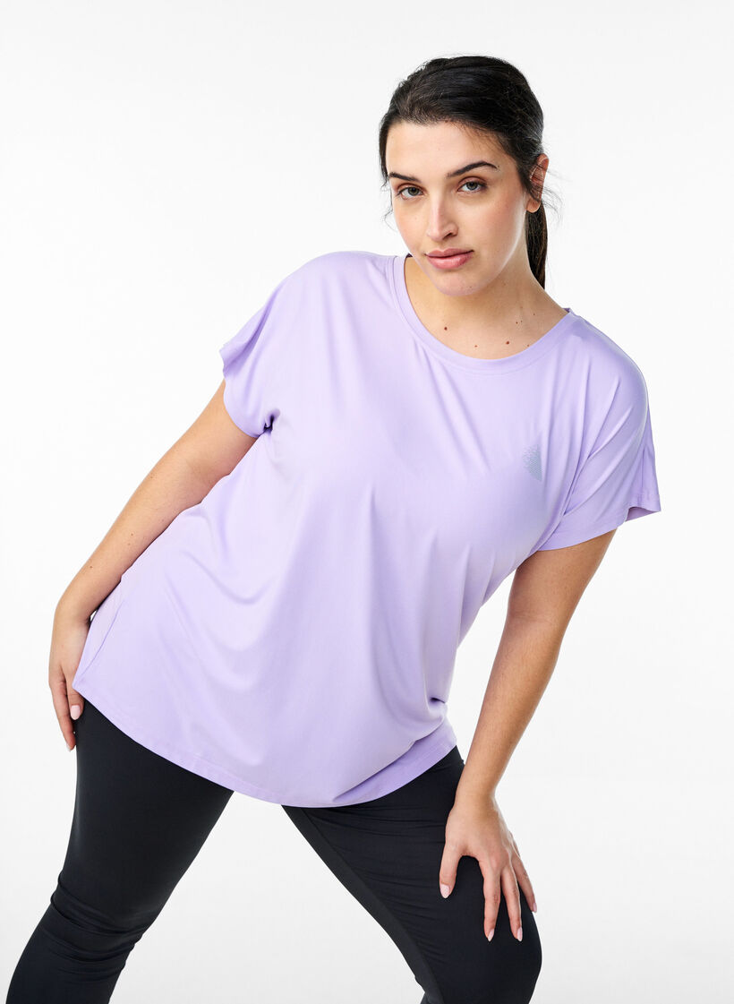 T-shirt de sport uni, Violet, Model image number 0