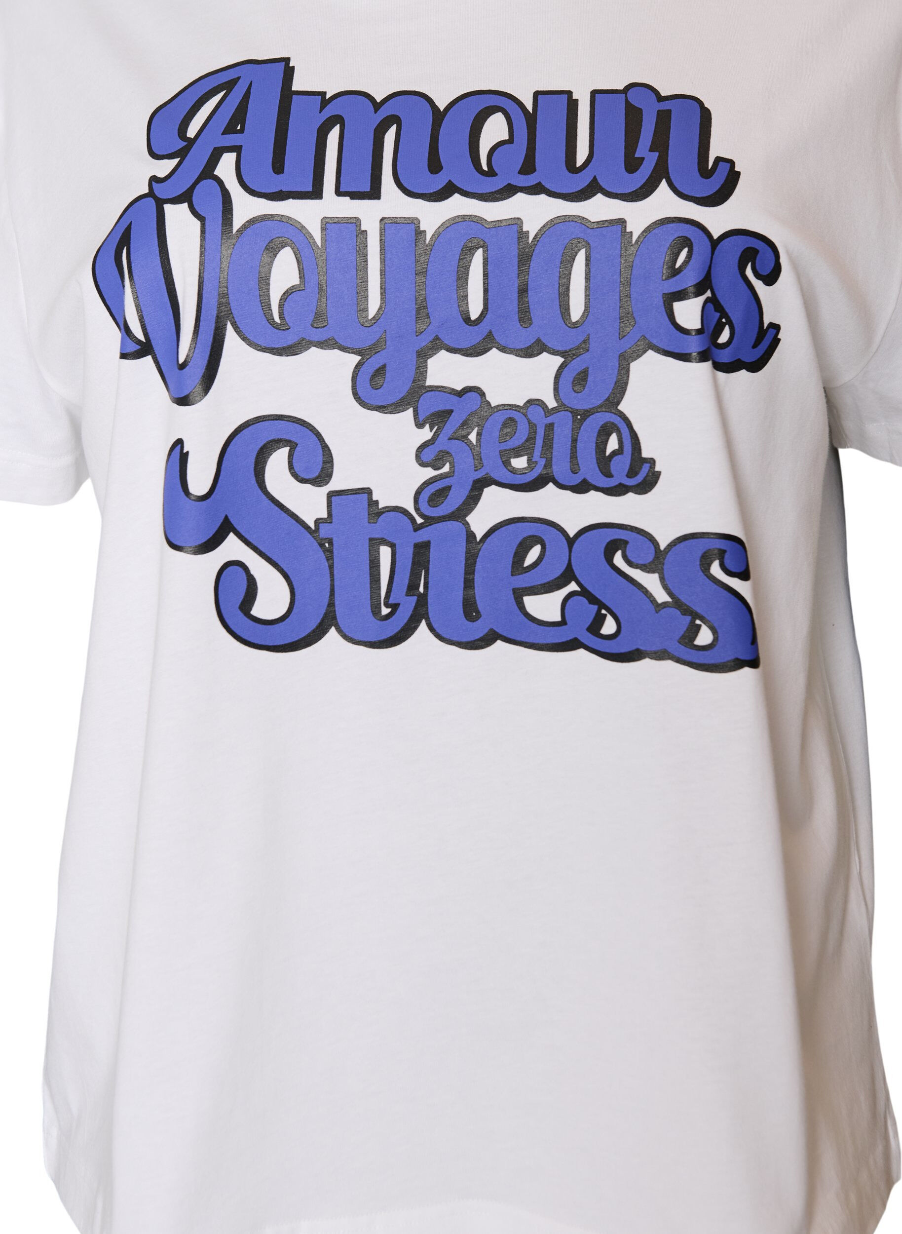 ZizziT-shirt en 100% coton avec manches courtes et imprim&eacute;, Blanc, Packshot image number 2