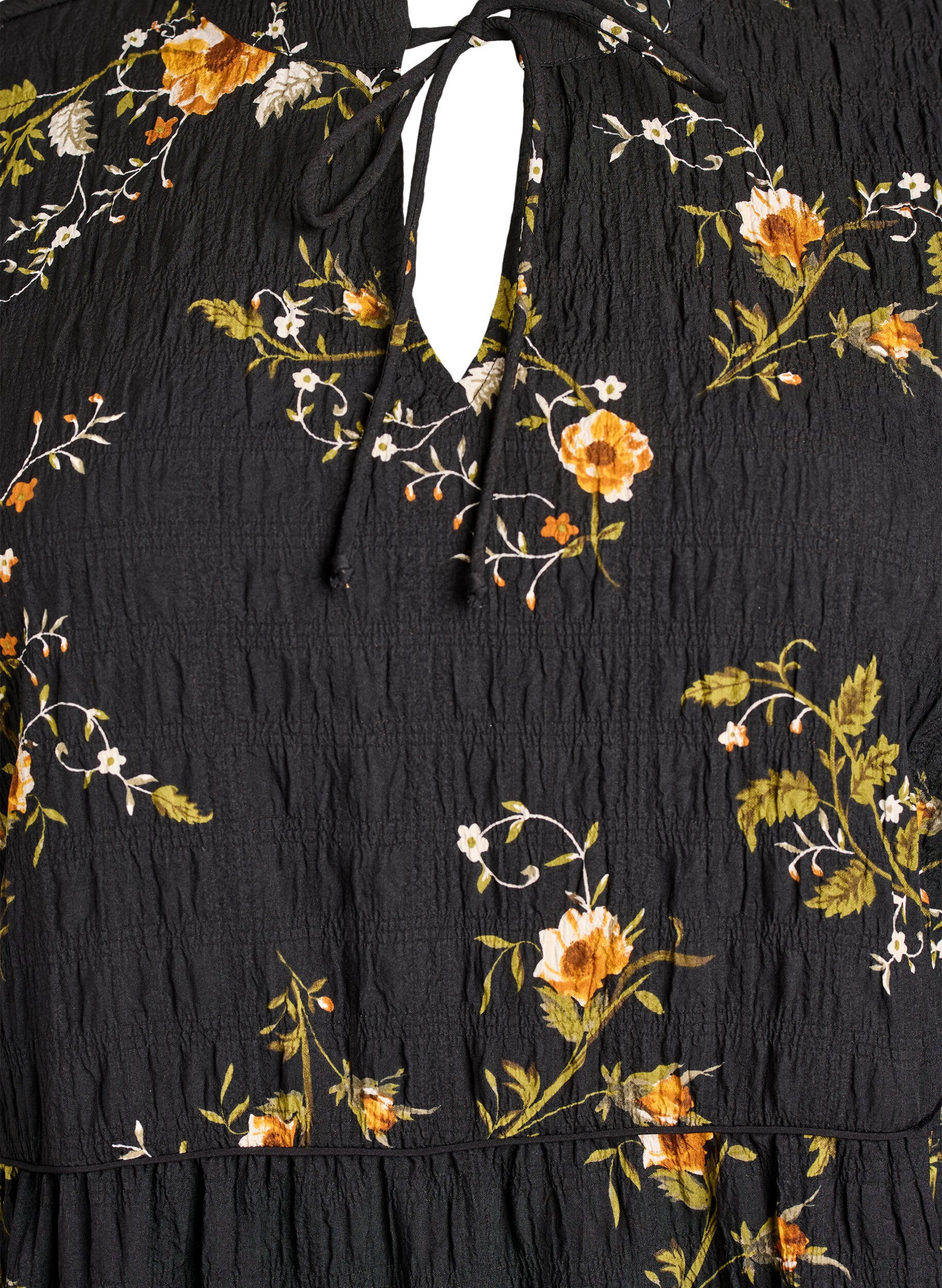 Zizzi Robes &agrave; imprim&eacute; floral avec fermeture &agrave; cravate, Noir, Packshot image number 2