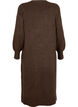 Robe en maille &agrave; manches longues et col en V, Marron, Packshot image number 1
