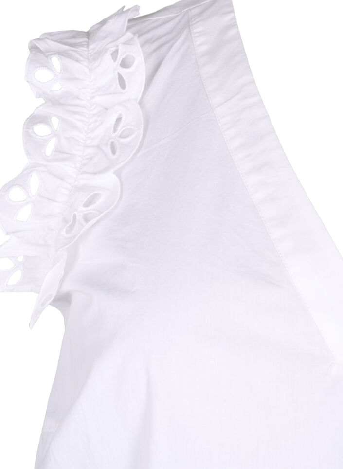 Top en coton sans manches avec volants, Blanc, Packshot image number 3