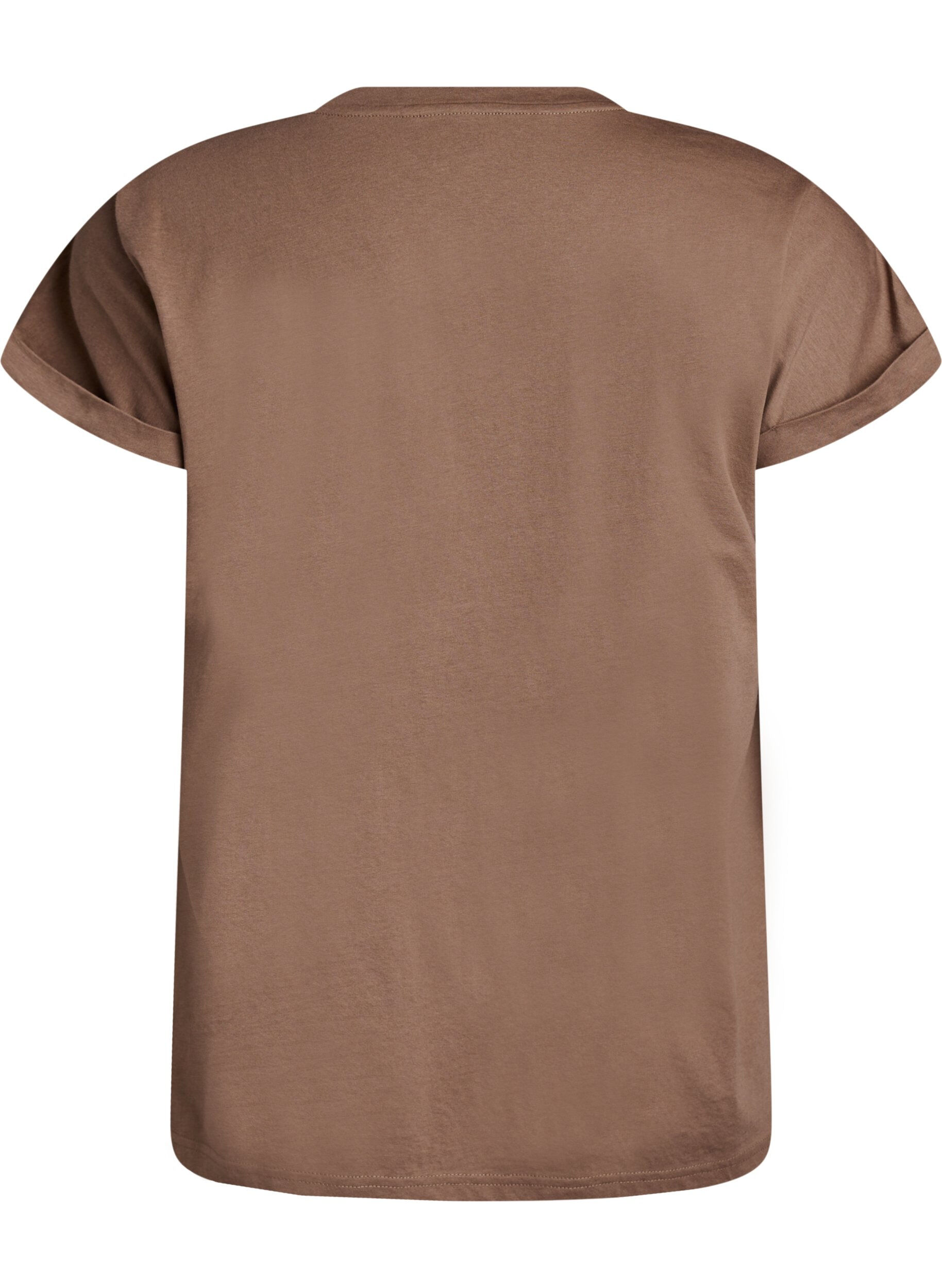 ZizziT-shirt &agrave; manches courtes en m&eacute;lange de coton, Marron, Packshot image number 1