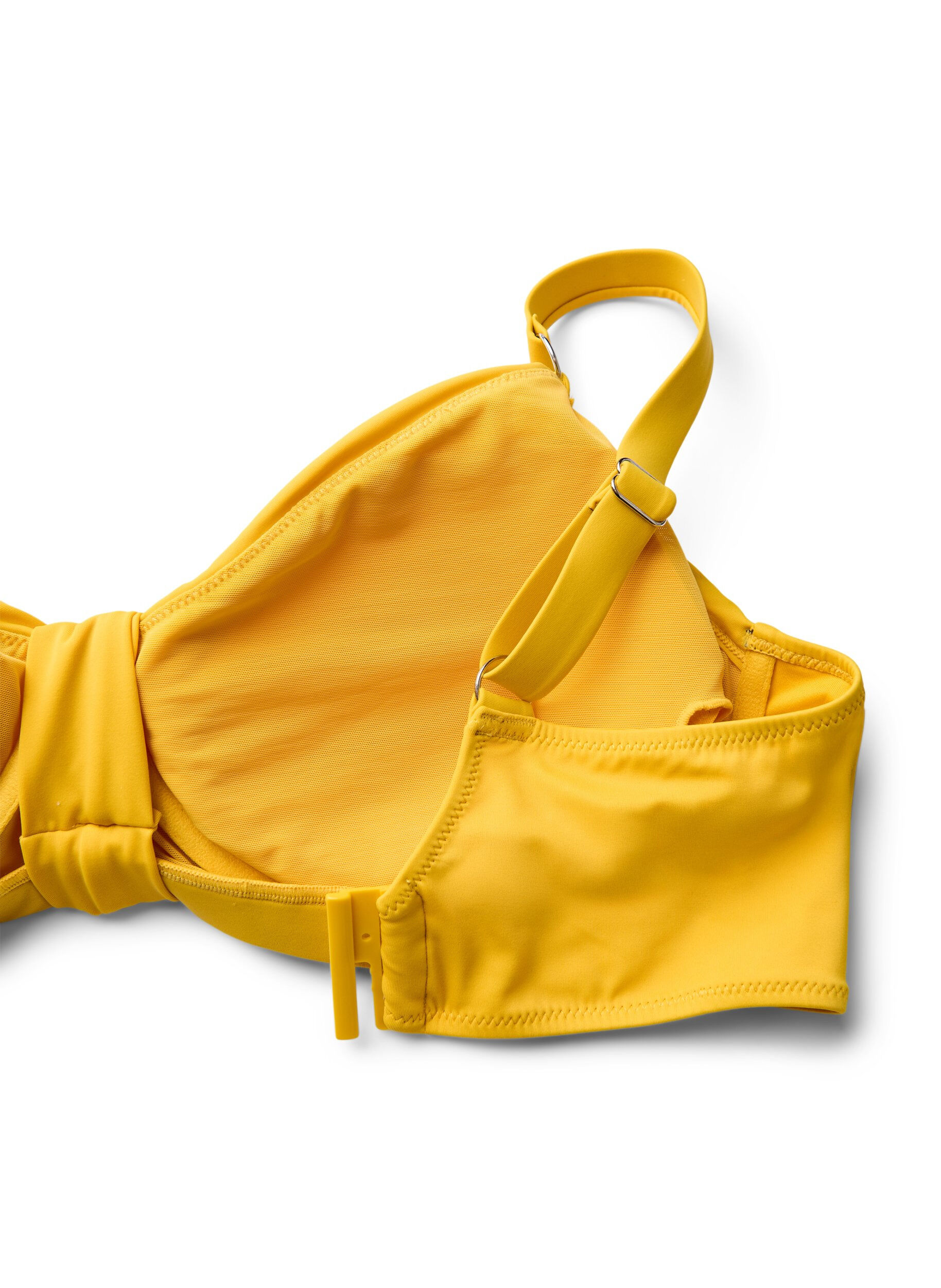 Zizzi Haut de bikini avec armature et n&oelig;ud d&eacute;taill&eacute;, Jaune, Packshot image number 4