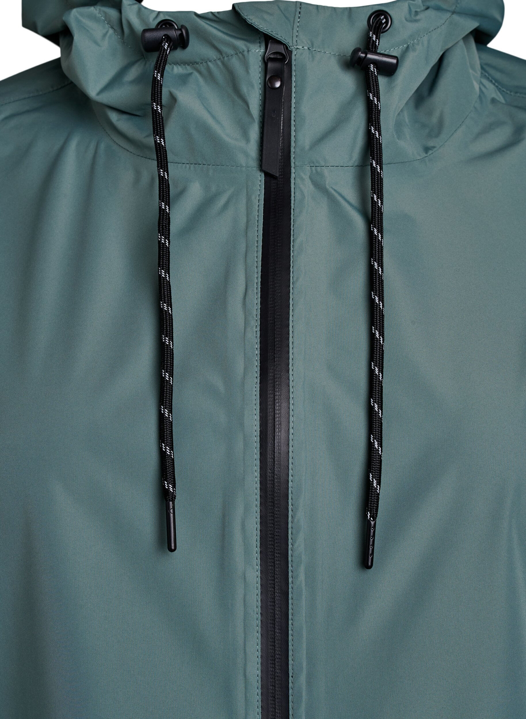 ZizziVeste de pluie avec poches et capuche, Vert fonc&eacute;, Packshot image number 2