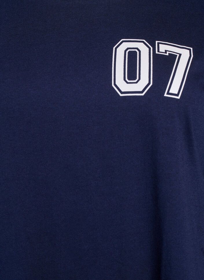 Robe T-shirt courte avec détails sport, Bleu, Packshot image number 2