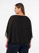 Blouse en mousseline avec effet ballon, Noir, Model image number 2
